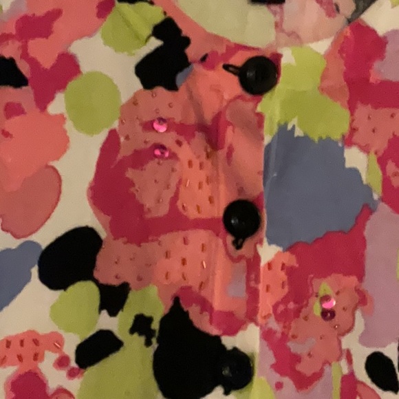 Flowered 3/4 sleeve sweater - Picture 2 of 5